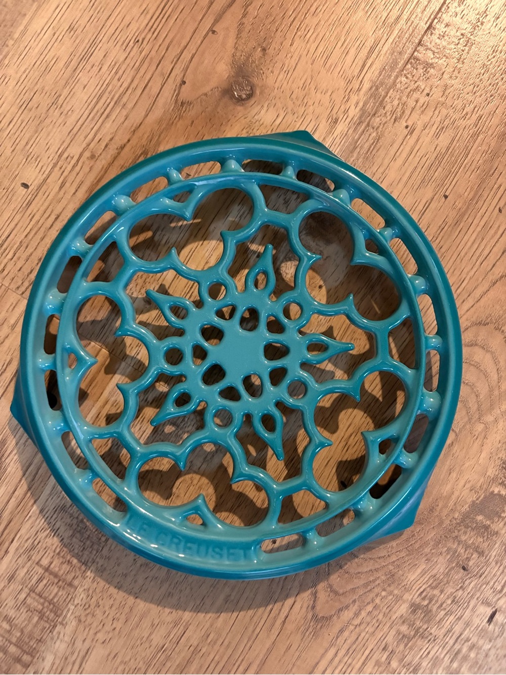 Blue Le Crueset trivet